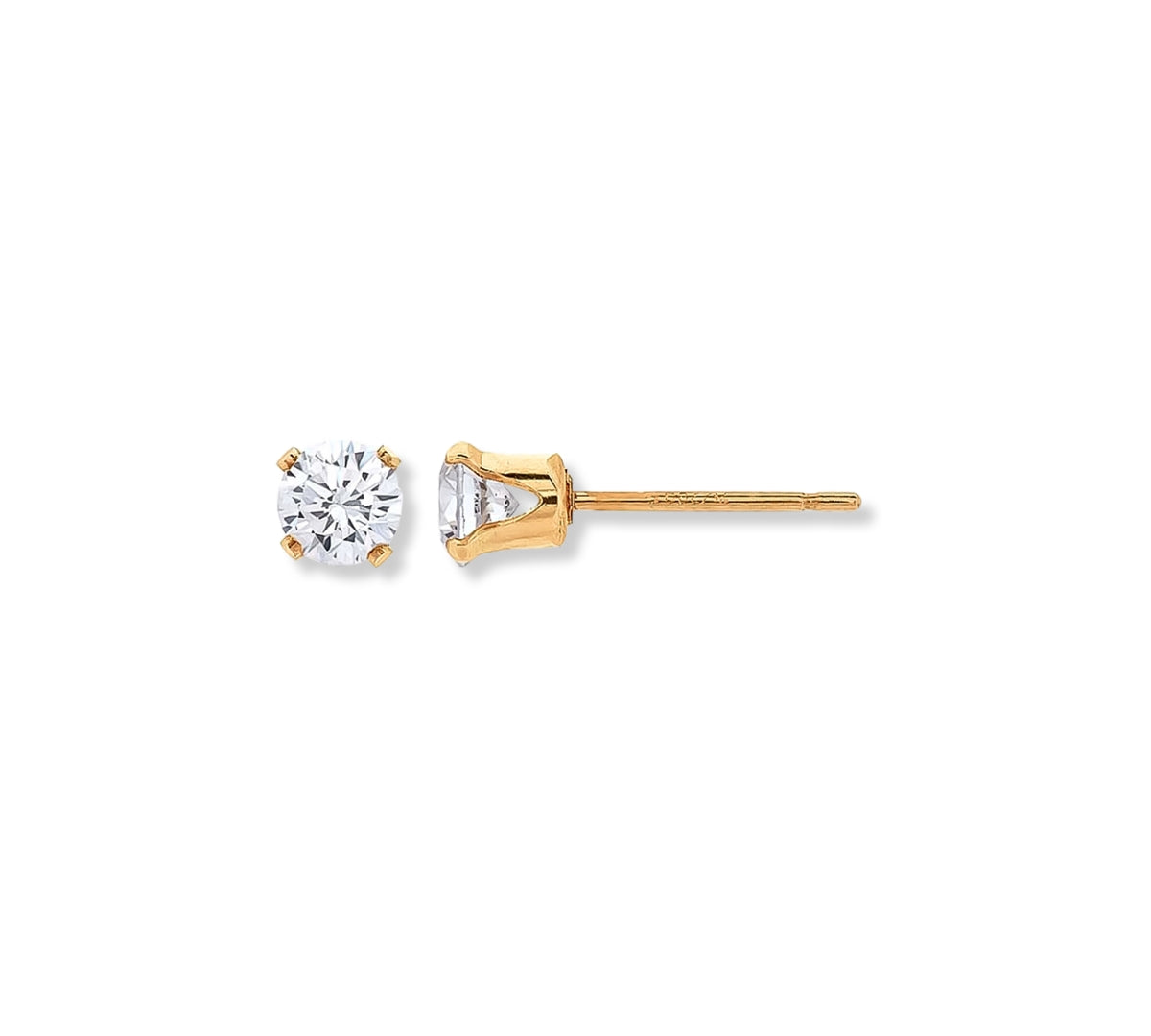 Arete mini chispita de cristal elaborado en oro laminado de AMBAR joyería