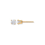 Arete mini chispita de cristal elaborado en oro laminado de AMBAR joyería