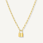Collar con dije de candado kara Enchapado en Oro 18k de AMBAR Joyería Fina