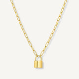 Collar con dije de candado kara Enchapado en Oro 18k de AMBAR Joyería Fina