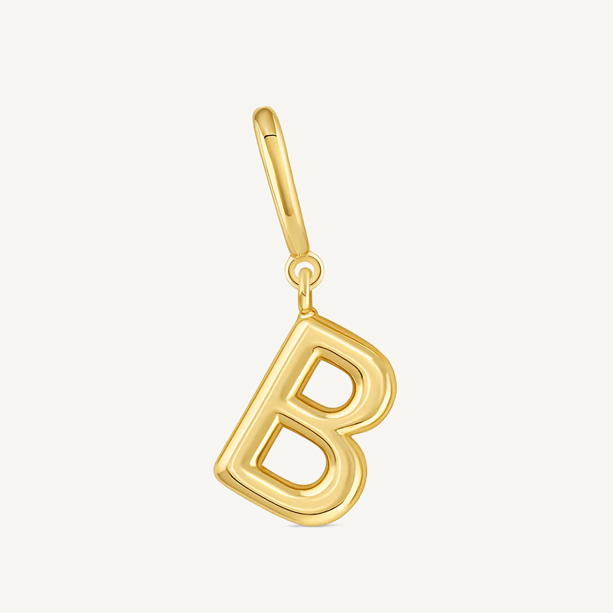 Dije Inicial letra b con broche bisagra enchapado en oro 18k de AMBAR joyería fina