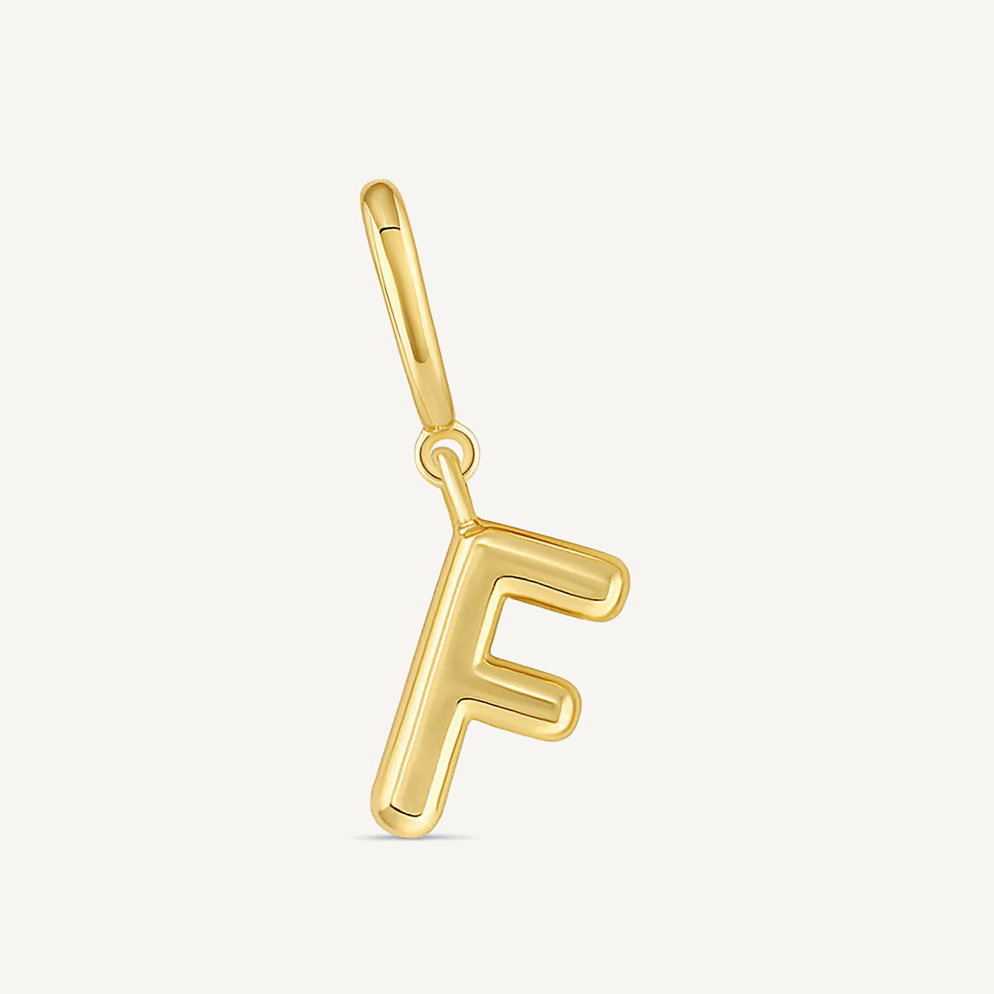 Dije Inicial letra f con broche bisagra enchapado en oro 18k de AMBAR joyeria fina