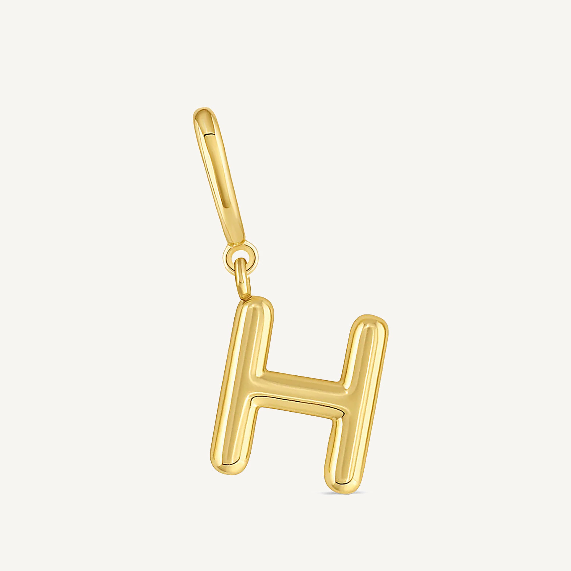 Dije Inicial letra h con broche bisagra enchapado en oro 18k de AMBAR joyeria fina