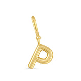 Dije Inicial letra p con broche bisagra enchapado en oro 18k de AMBAR joyeria fina