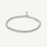 Pulsera Mandy con broche y bolitas de 3 mm elaborada en plata 25 de AMBAR Joyería