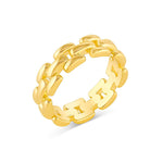 Anillo brooklyn  de lado cadeneta enchapado en oro de 18K de AMBAR Joyería Fina