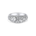 Anillo Kingston con cristales enchapado en rodio de AMBAR Joyería Fina