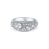 Anillo Kingston con cristales enchapado en rodio de AMBAR Joyería Fina