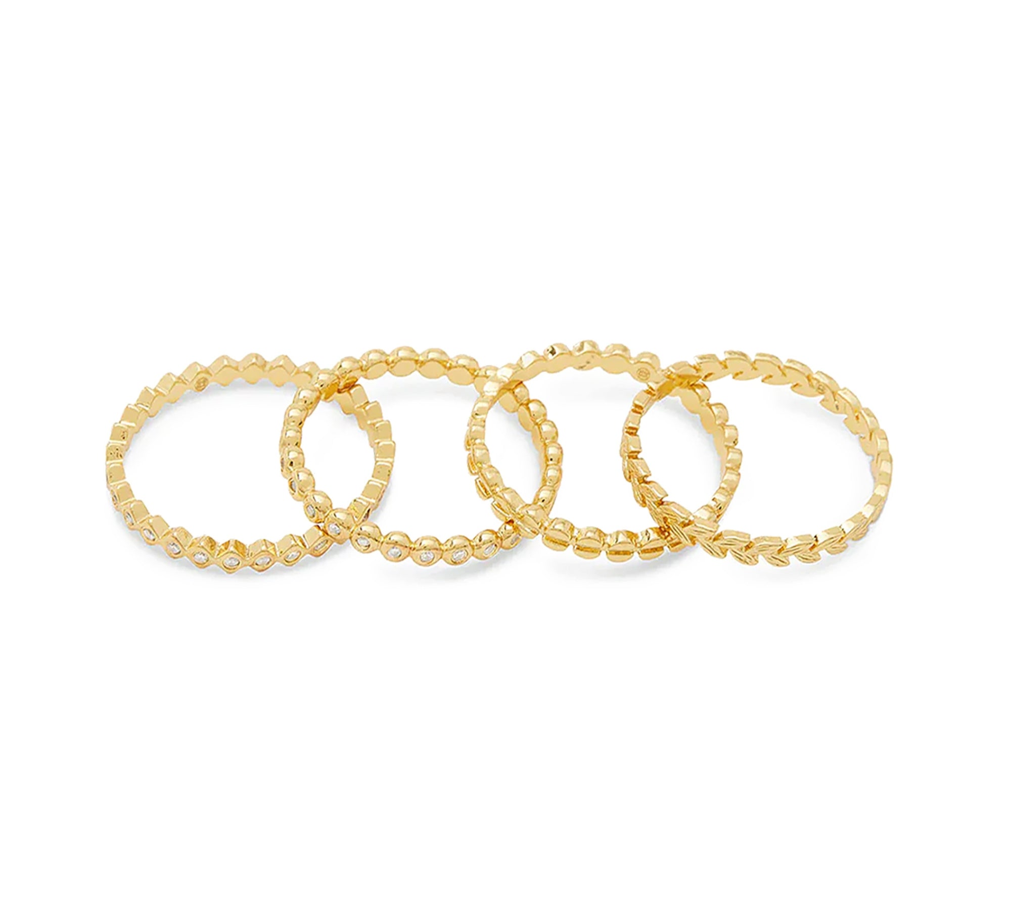 Anillo lorain con cristales enchapado en oro de 18K de AMBAR Joyería Fina