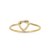 anillo en forma de nudo de corazón elaborado en gold filled 14k de AMBAR joyería