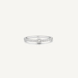 Anillo Semi Rivier Point Rodio