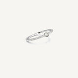 Anillo Semi Rivier Point Rodio