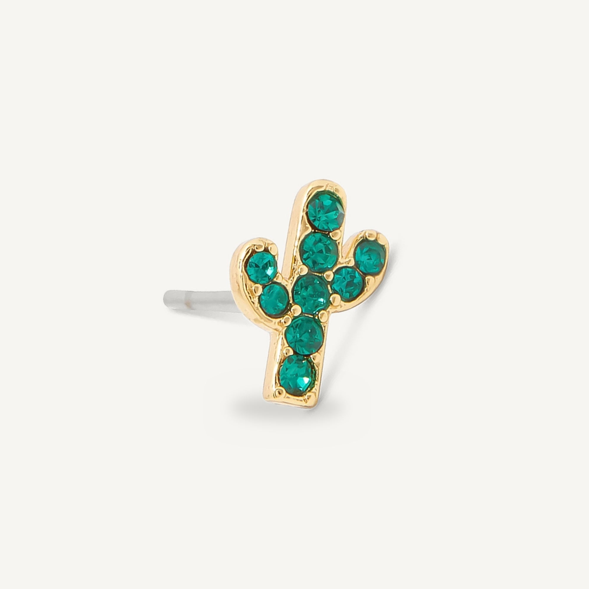Arete Cactus  Stud piercing enchapado en oro de 18K de AMBAR Joyería Fina