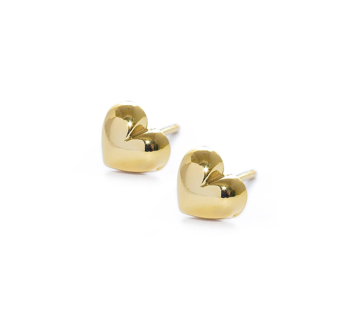 arete corazon bombe de 0.7 cm elaborado en oro laminado de AMBAR Joyería