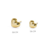 arete corazon bombe de 0.7 cm y 0.5 cm elaborado en oro laminado de AMBAR Joyería