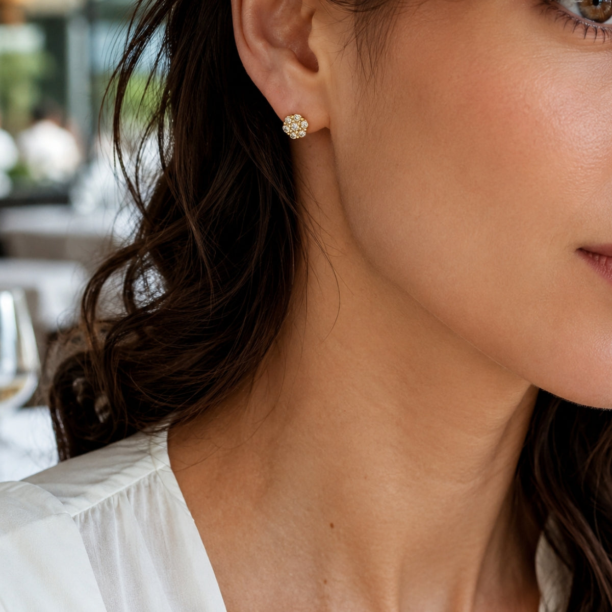 Aretes Roseta Flavia Cristal