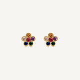 Aretes Roseta Florecita Color Cristal