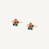 Aretes Roseta Florecita Color Cristal