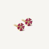 Aretes Roseta Florecita Fucsia