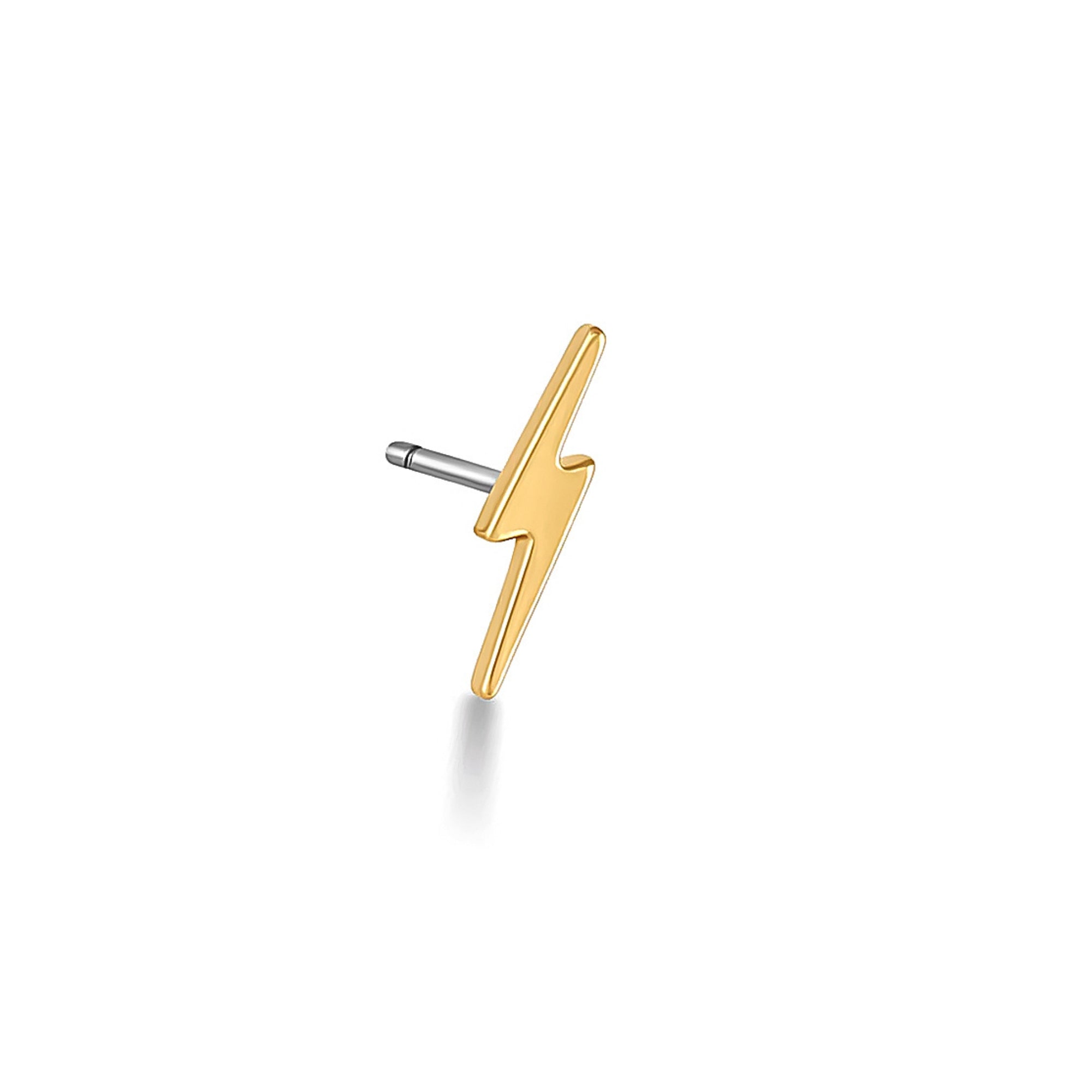 Aretes rayito piercing enchapado en oro de 18K de AMBAR Joyería Fina