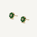 Aretes Roseta Verde Esmeralda