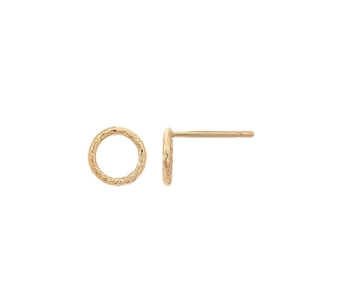 Aretes arito con textura, elaborado en Gold filled 14k de AMBAR Joyería