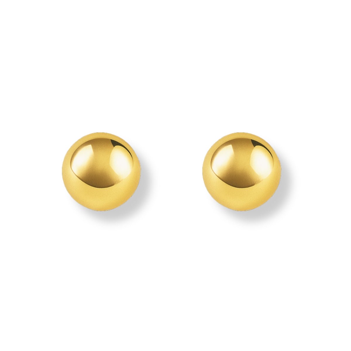 Aretes de broquel Tita, diseño de bola lisa de 10mm, grandes, en acabado pulido de oro laminado