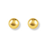 Aretes de broquel Tita, diseño de bola lisa de 10mm, grandes, en acabado pulido de oro laminado