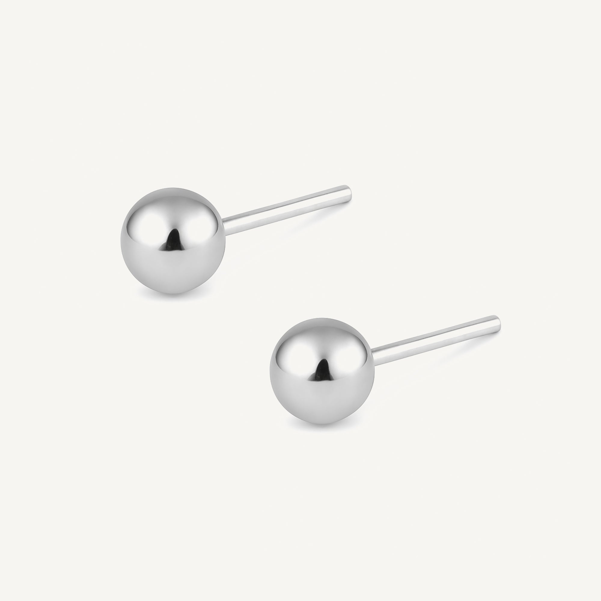 aretes bolita 6m brillante elaborados en plata 925 de AMBAR joyería fina