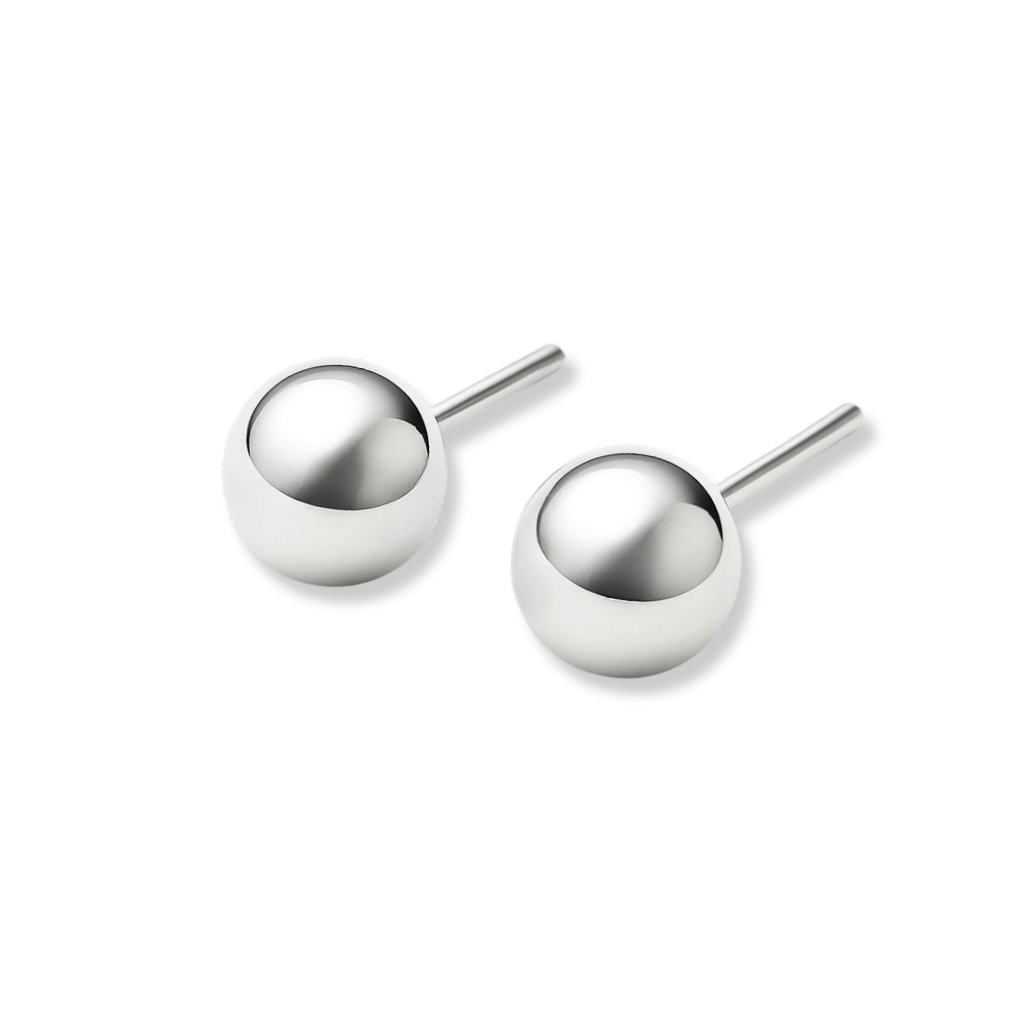 aretes bolita 8m brillante elaborados en plata 925 de AMBAR joyería fina