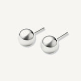 aretes bolita 8m brillante elaborados en plata 925 de AMBAR joyería fina