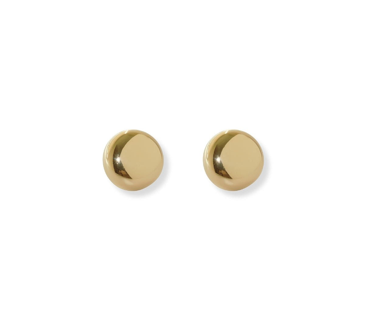 aretes en forma de botón elaborados en oro laminado 18k de ambar joyería