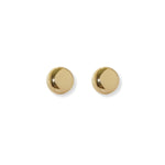 aretes en forma de botón elaborados en oro laminado 18k de ambar joyería