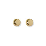 aretes en forma de botón elaborados en oro laminado 18k de ambar joyería