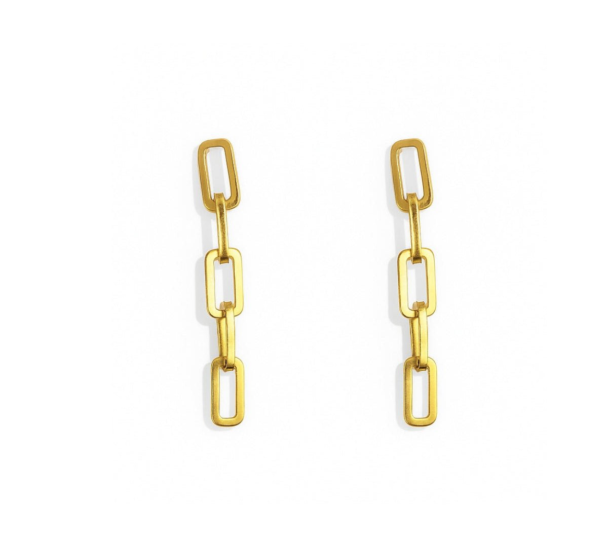 Aretes de eslabones de cadeneta, colgantes, diseño moderno de oro laminado 