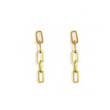 Aretes de eslabones de cadeneta, colgantes, diseño moderno de oro laminado 