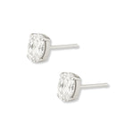 aretes chispita oval Transparente de 8mm elaborados en plata 925 de AMBAR joyería fina