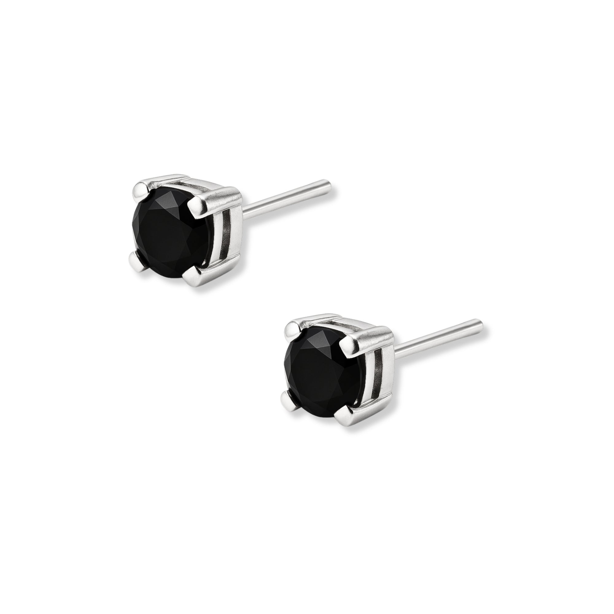 aretes chispita de cristal swarovski color negro de 4mm elaborados en plata 925 de AMBAR joyería fina