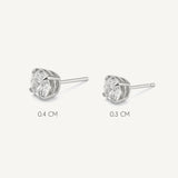 aretes chispita punto de luz con cristal elaborado en plata 925 de AMBAR joyería fina