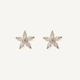 Aretes Flower Pétalos Cristal