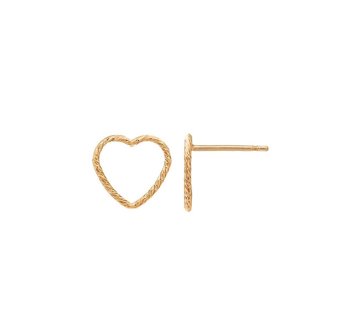 Aretes Corazón Texturado de Gold Filled 14k. Un regalo perfecto con un toque de amor de AMBAR Joyería
