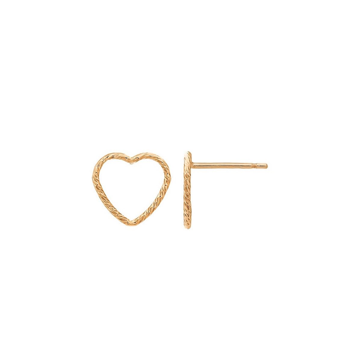 aretes de gold filled corazón texturado. un regalo perfecto con un toque de amor de AMBAR Joyería