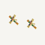 Aretes Cruz Color Cristal