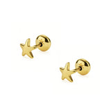 aretes para niña estrellita tiny con tope especial elaborado en oro laminado de AMBAR joyería