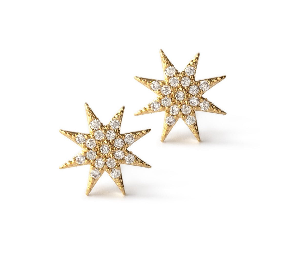 Aretes Estrella Polar de 1.5 cm de AMBAR Joyería Fina
