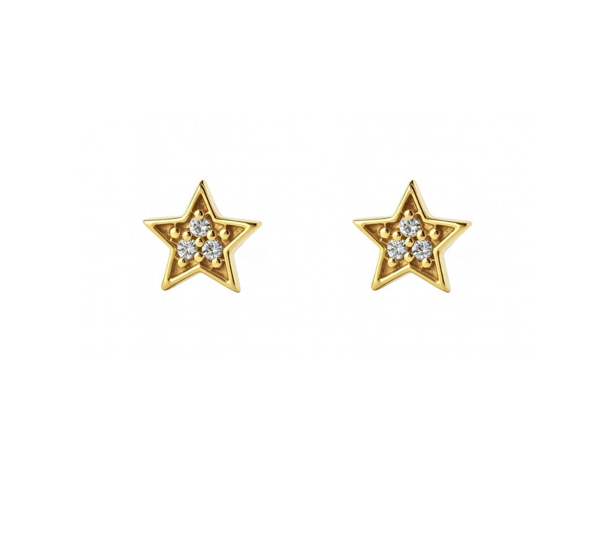 arete estrella tina con cristal elaborado en oro laminado de AMBAR joyería
