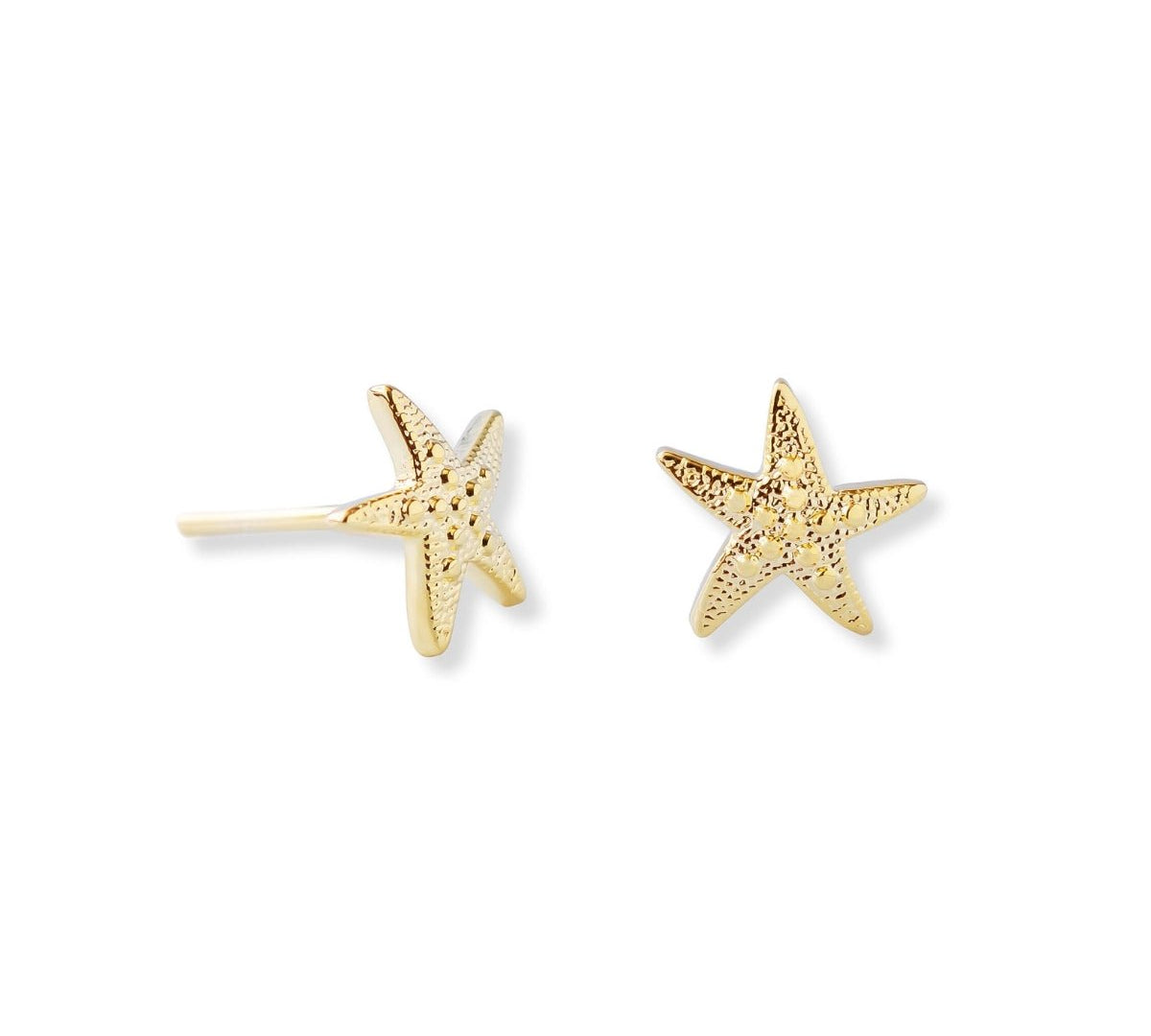 Aretes estrella de mar pequeña elaborada en Oro laminado de AMBAR Joyería