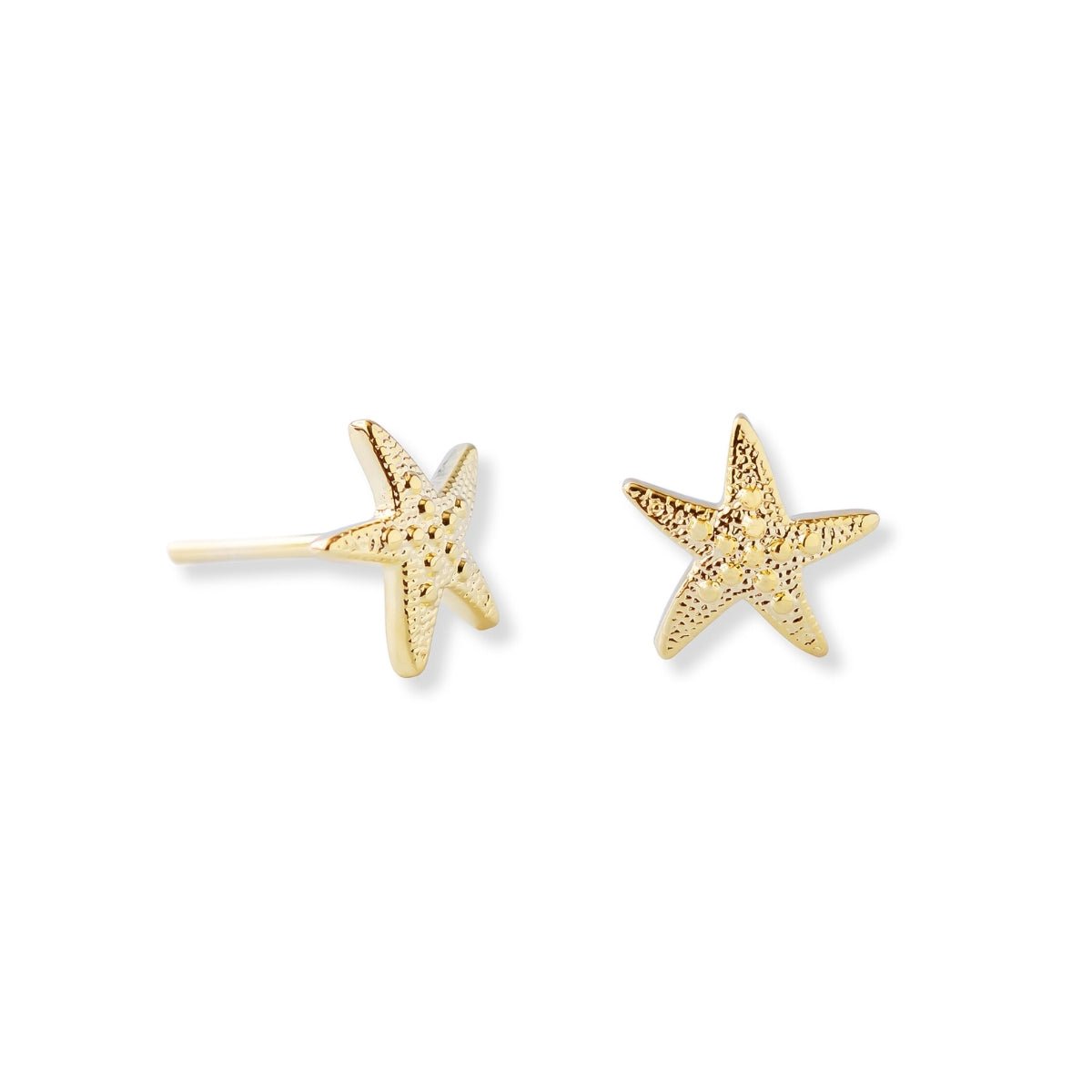 Aretes estrella de mar pequeña elaborada en Oro laminado de AMBAR Joyería