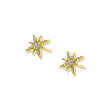 Aretes Estrella Polar mini de costado con cristales elaborado en oro laminado de AMBAR Joyería Fina