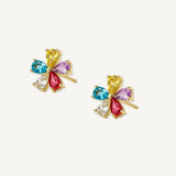 Aretes Flor Rainbow Cristal